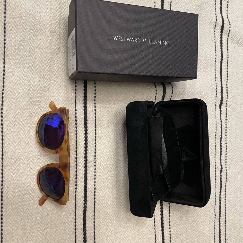 Westward Leaning Blue Sunglasses with Retro Style